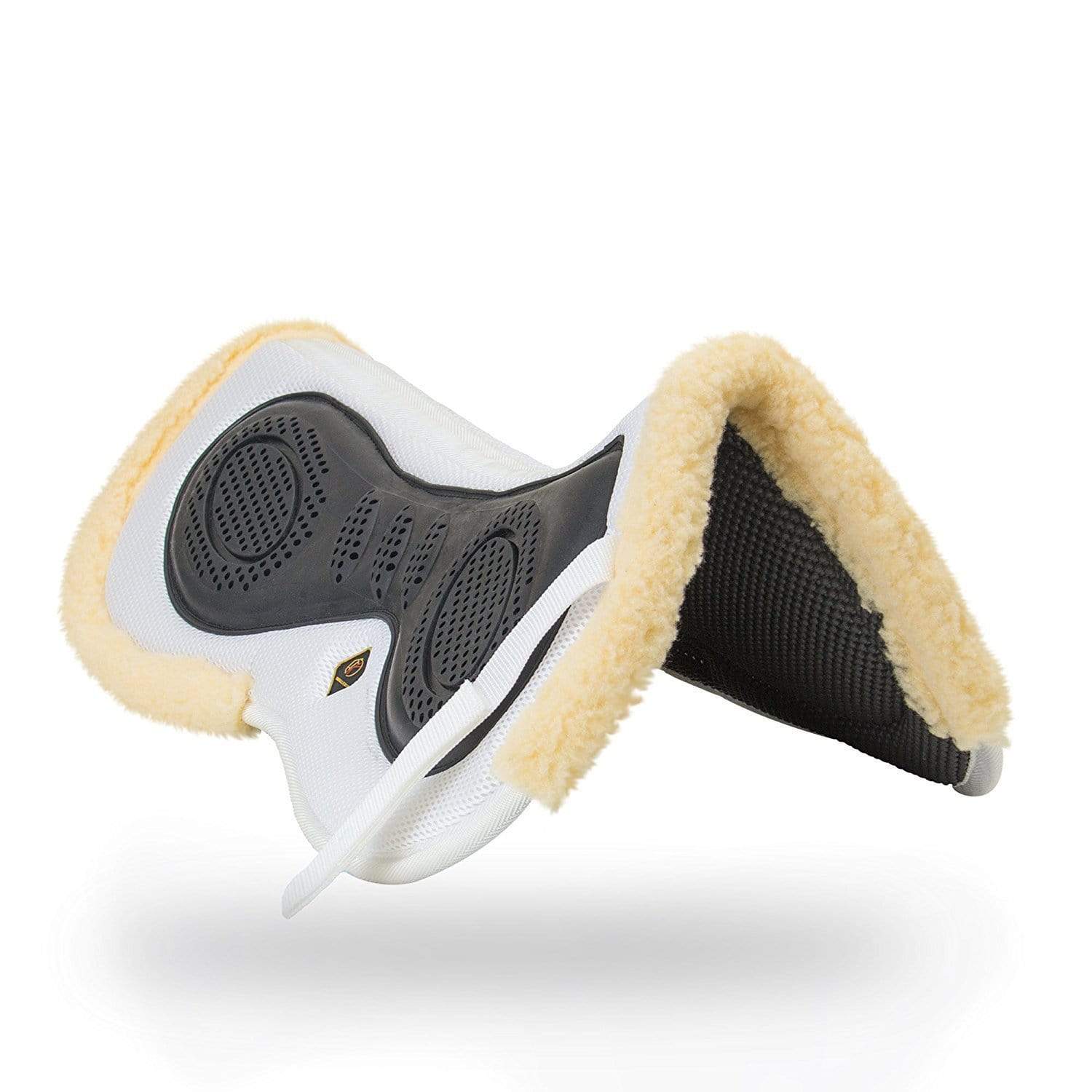 Diagram of Air Cycle Prene layers showcasing moisture-wicking, comfort, and shock absorption for horses.