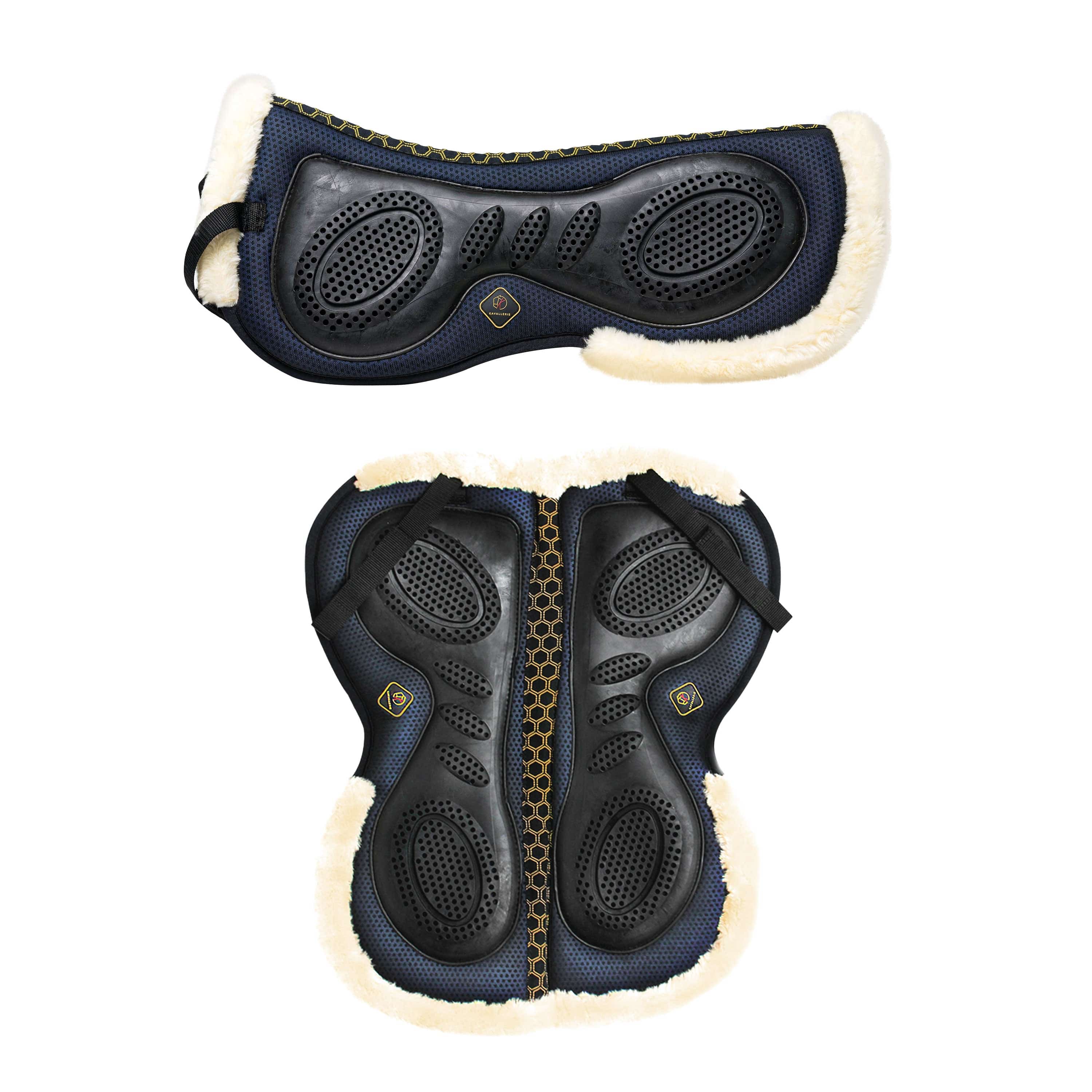 Diagram of Air Cycle Prene layers showcasing moisture-wicking, comfort, and shock absorption for horses.