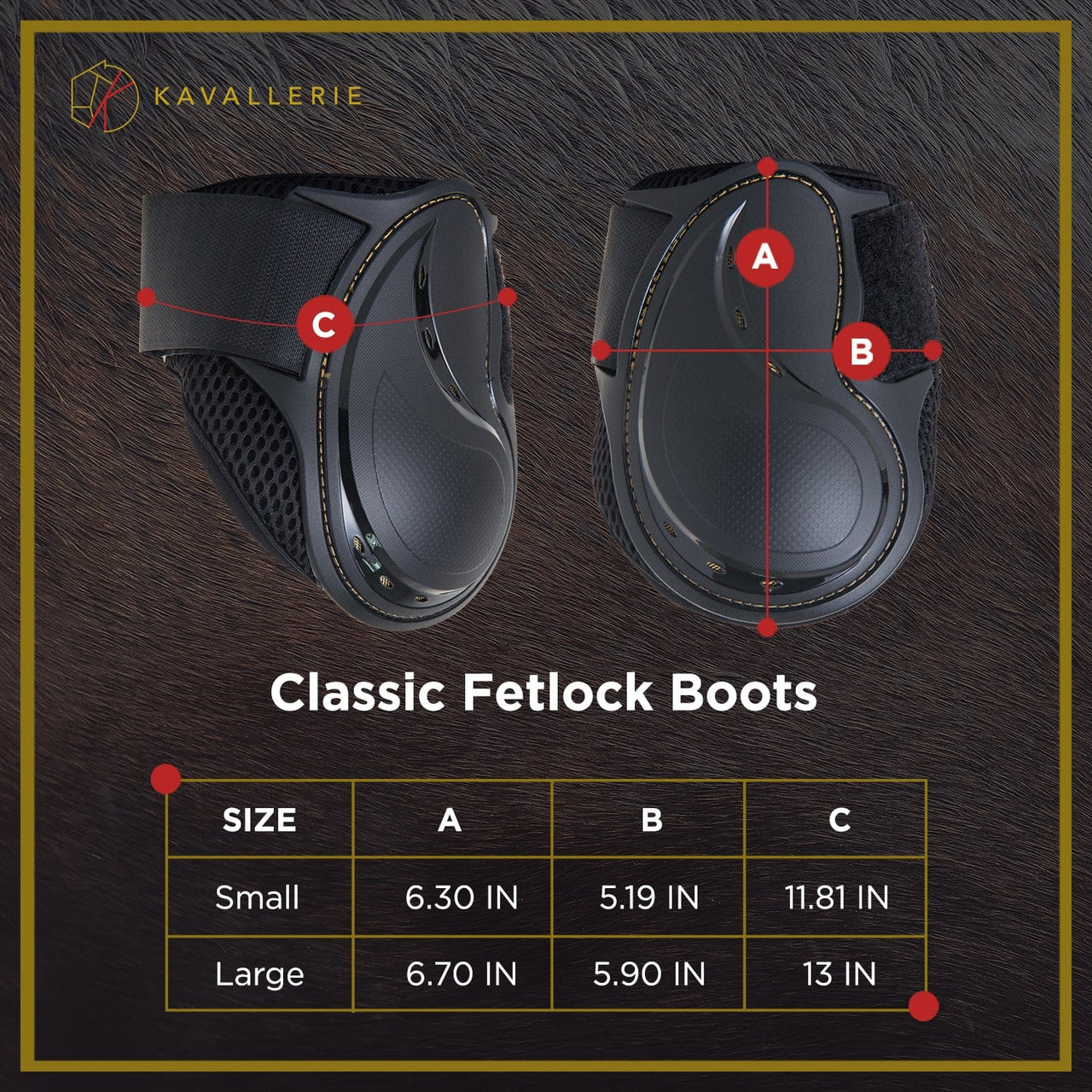 Kavallerie Classic Fetlock Boots, Impact-Absorbing and Air-Perforated Material, Durable & Evenly Distributes Pressure, Fetlock Injury Protection, Non- Slip with Soft Lining Show Jumping Boots