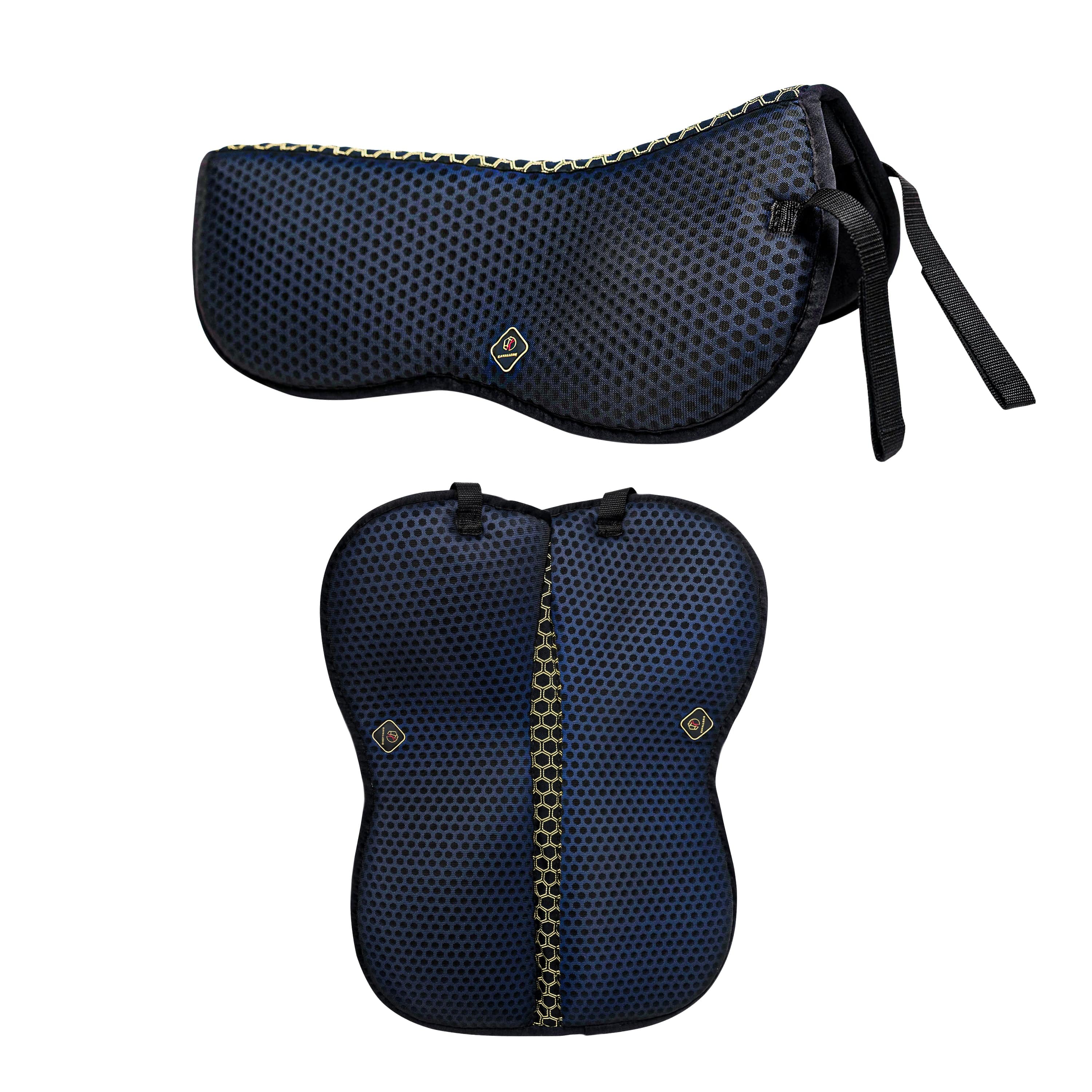 Diagram of Air Cycle Prene layers showcasing moisture-wicking, comfort, and shock absorption for horses.