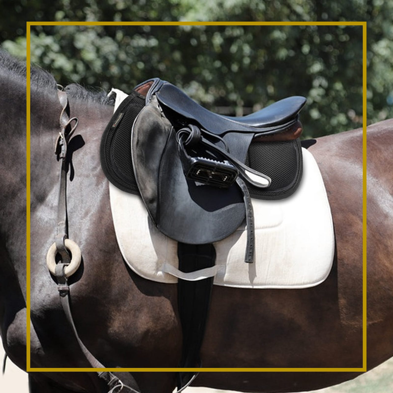 Kavallerie Memory Foam Half Saddle Pad Collection - 3D Air Ride/Coolmax Quilted/Gel Options, Shock Absorbing Breathable Non-Slip, for Dressage Jumping Training Daily Long-Distance Riding