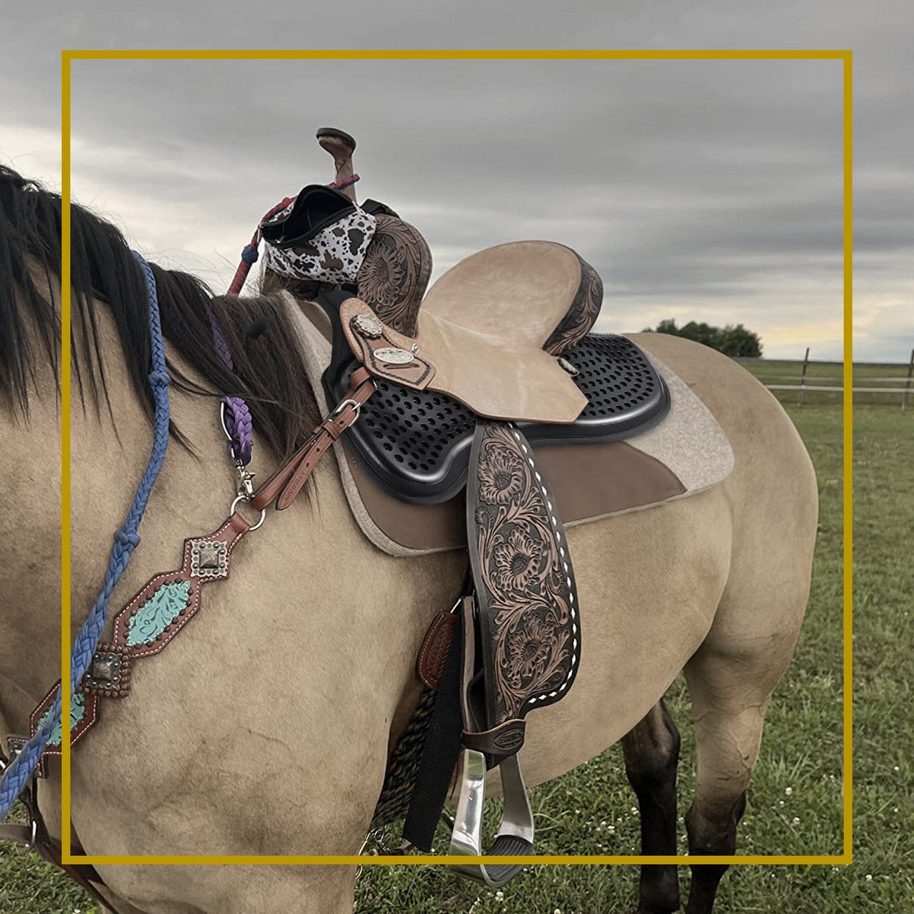 Kavallerie Memory Foam Half Saddle Pad Collection - 3D Air Ride/Coolmax Quilted/Gel Options, Shock Absorbing Breathable Non-Slip, for Dressage Jumping Training Daily Long-Distance Riding