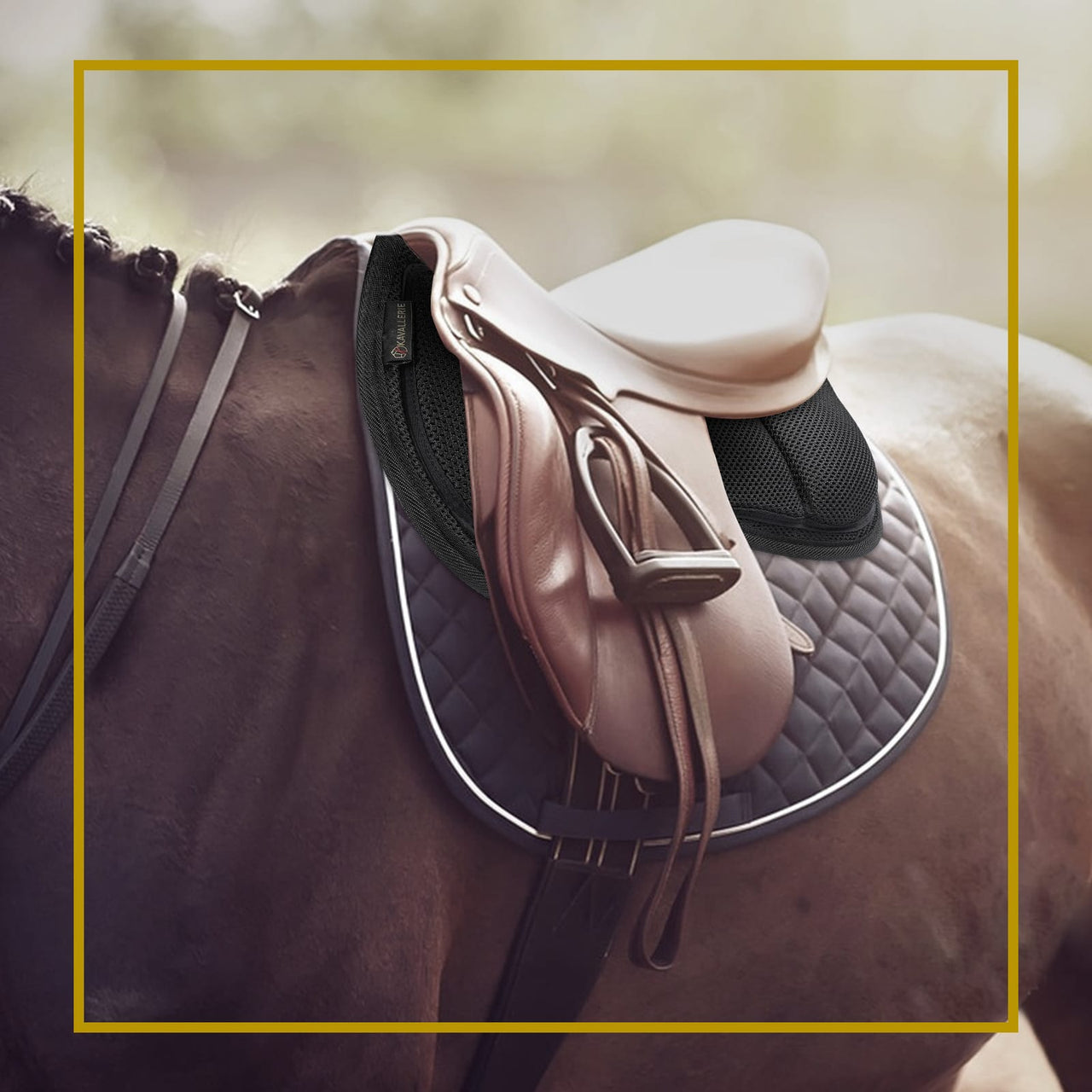 Kavallerie Memory Foam Half Saddle Pad Collection - 3D Air Ride/Coolmax Quilted/Gel Options, Shock Absorbing Breathable Non-Slip, for Dressage Jumping Training Daily Long-Distance Riding