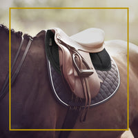 Thumbnail for Kavallerie Memory Foam Half Saddle Pad Collection - 3D Air Ride/Coolmax Quilted/Gel Options, Shock Absorbing Breathable Non-Slip, for Dressage Jumping Training Daily Long-Distance Riding