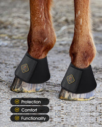 Thumbnail for Kavallerie Pro Overreach Horse Bell Boots, Neoprene Pair for Training & Trail Riding