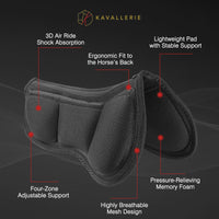 Thumbnail for Kavallerie Memory Foam Half Saddle Pad Collection - 3D Air Ride/Coolmax Quilted/Gel Options, Shock Absorbing Breathable Non-Slip, for Dressage Jumping Training Daily Long-Distance Riding