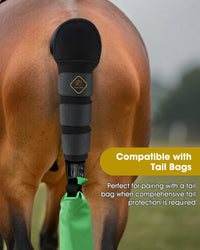 Thumbnail for Kavallerie Horse Tail Wrap Protector, Quality Neoprene with 3 Adjustable Touch Fasteners, Non-Slip for Trailers Stalls Pastures, Black