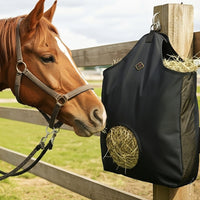 Thumbnail for Kavallerie Horse Hay Bag, Oversized 19x12x20” Hay Bag with Mesh Sides, Easy-Fill Snap Closure & Round Feed Hole, Ideal for Stables, Trail Rides & Transport